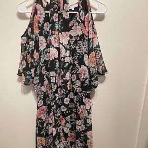 Cold shoulder floral dress